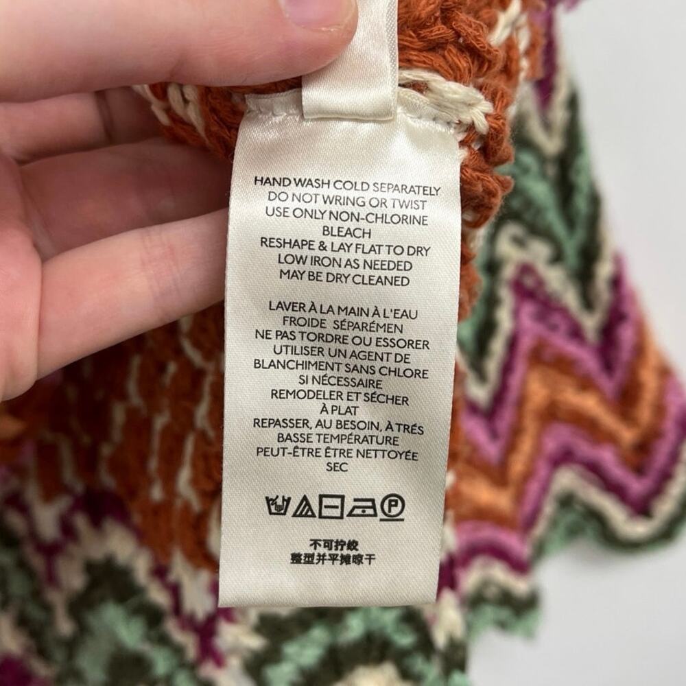 Free People Heatwave Pullover Crochet Boho Hippie Chevron Colorful Sweater - Sml - Picture 11 of 14